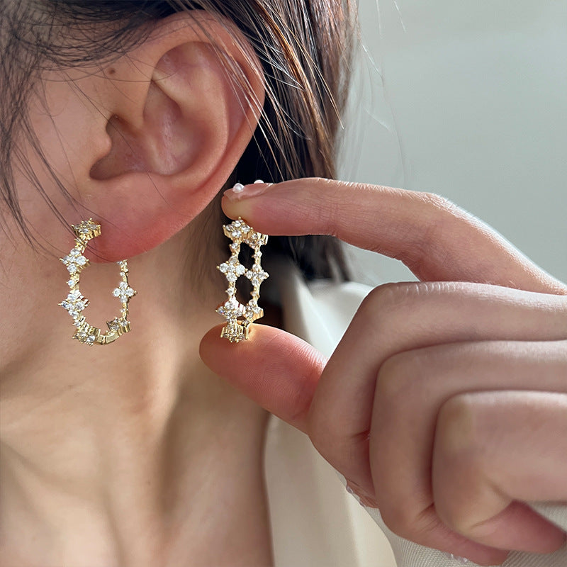 MY30675歐美金屬耳環韓國網紅小眾設計感耳圈2023年新款潮洋氣耳飾女