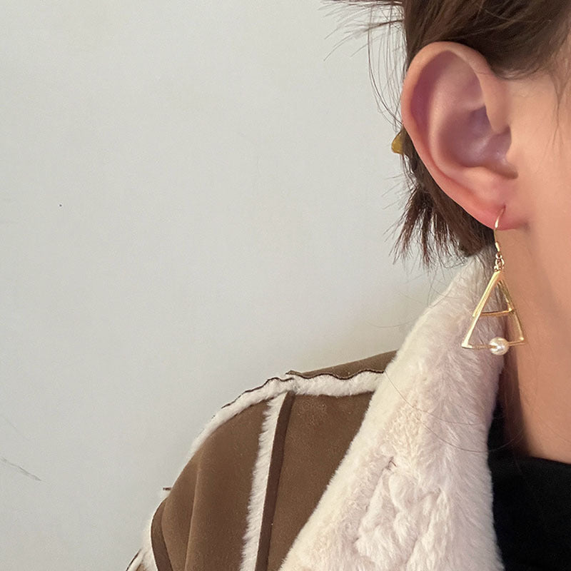 MY34209法式復古高級感流蘇耳環女小眾設計珍珠吊墜耳環養耳洞樹脂耳飾品