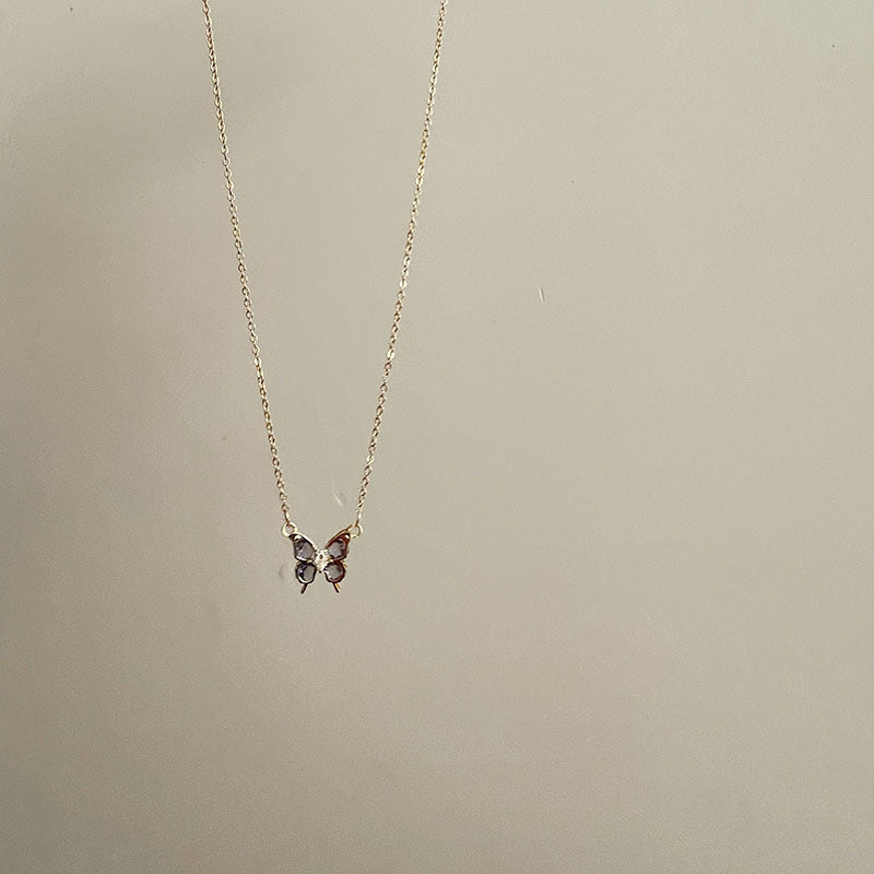 MY32935蝴蝶項鍊個性時尚高級感小眾輕奢新款鎖骨鏈情人節生日禮物送女友