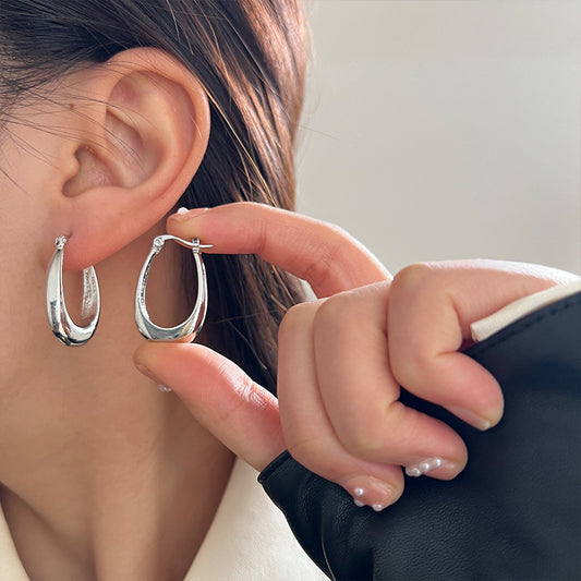 MY38856金屬水滴造型耳圈歐美冷淡風耳扣潮人提供高級感小眾設計耳環女