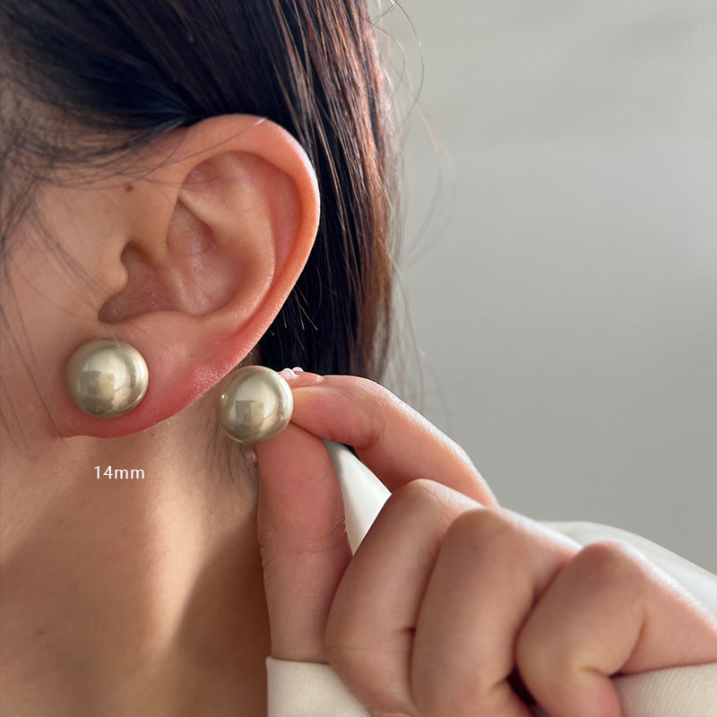 MY38772復古赫本風棉大珍珠耳環女2023氣質爆款耳環法式輕奢高級感耳飾
