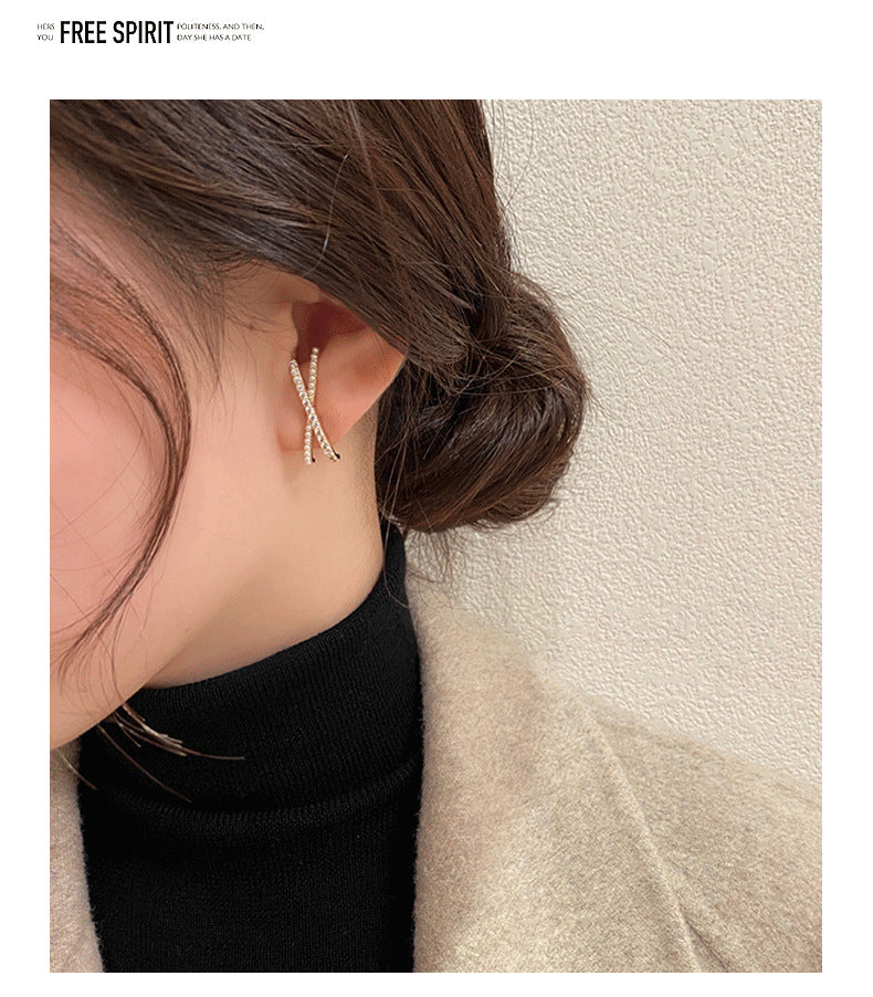 MY32955珍珠純銀耳釘極簡風鋯石百搭日韓氣質韓國網紅大氣個性耳墜耳環