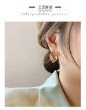 MY32768韓國輕奢冷淡風金屬圈圈耳環簡約氣質網紅耳圈時尚耳飾耳釘新