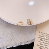 MY32019韓國東大門不對稱金屬圓環耳夾耳環冷淡風設計感網紅耳環女耳飾品