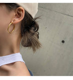 MY33878歐美紋理感耳圈素圈耳環小眾設計感輕奢高級感耳環耳飾女