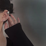 MY30597甜酷設計感法式光面愛心型弧形耳釘耳骨夾一體式耳環個性簡約耳飾