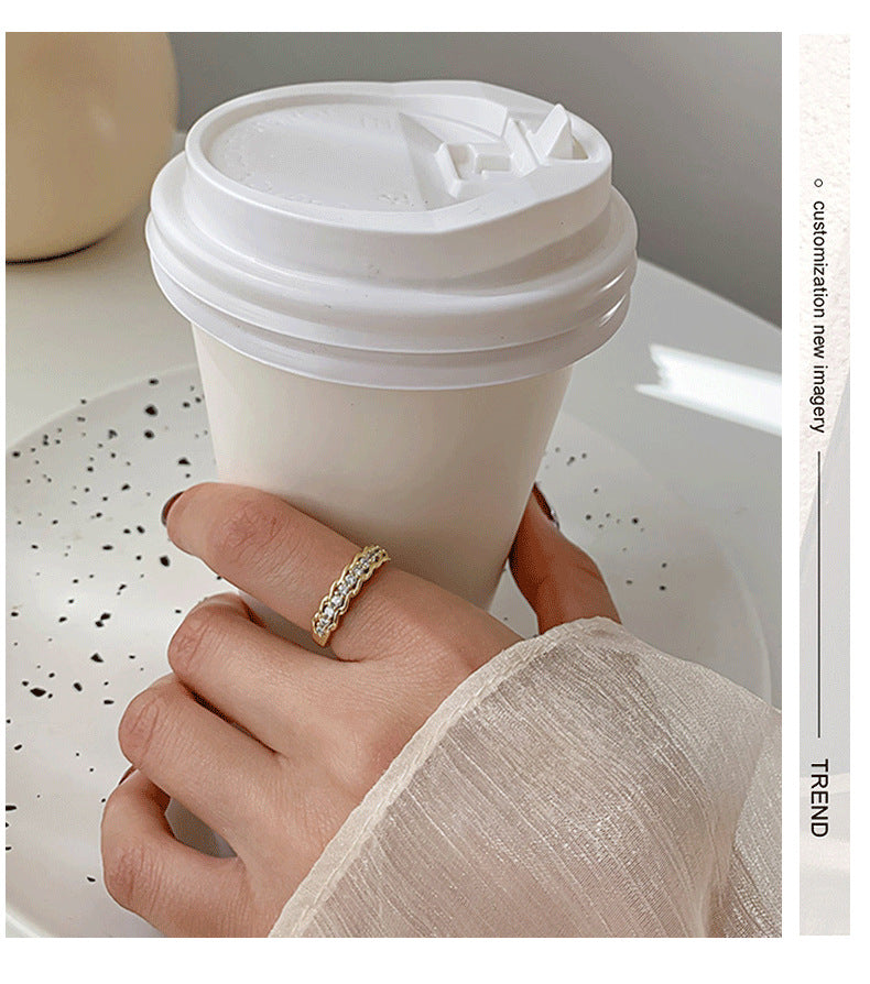 MY30701極簡風日韓鑲嵌鋯石開口戒指女時尚個性食指指環ins潮小眾設計款