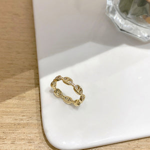 MY33308超美小眾設計甜美鏤空幾何鑲鑽戒指高級感輕奢氣質指環女
