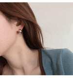 MY31270韓國小眾氣質簡約耳釘S925銀針金屬風耳圈誇張復古時尚耳環女