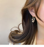MY35194 日韓水滴流蘇耳環高級感顯臉瘦耳扣氣質長款耳飾