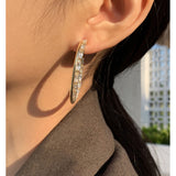 MY32634新款925銀針鑲鑽耳圈耳環新款個性簡約圓圈耳釘耳飾女