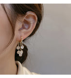 MY35194 日韓水滴流蘇耳環高級感顯臉瘦耳扣氣質長款耳飾