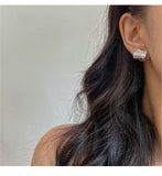 MY32803不對稱流蘇金屬耳環女夏2021年新款潮耳飾簡約耳釘冷淡風輕奢耳墜