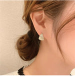 MY33098法式複古水滴鋯石耳環女韓國簡約百搭氣質耳釘耳飾冷淡風S925銀針