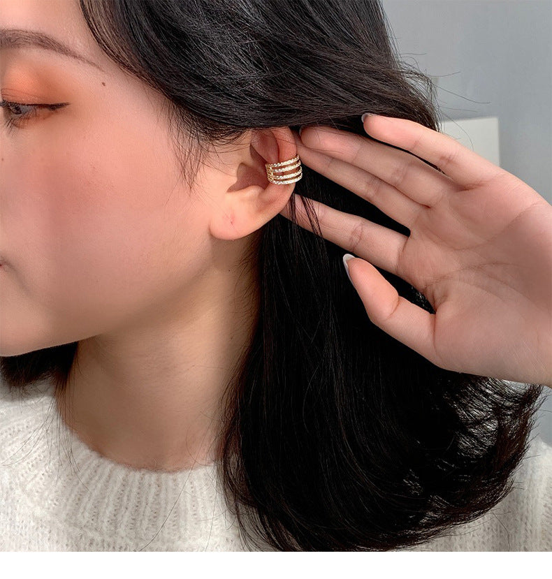 MY33976輕奢微鑲耳骨夾女2021年新款潮氣質無耳洞耳環高級感耳夾耳飾