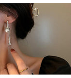 MY31058韓版珍珠流蘇耳環2021年新款潮氣質簡約冷淡風耳飾網紅耳飾