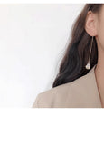 MY34123 長款流蘇耳線女個性百搭韓國超仙氣質顯臉瘦耳釘耳飾925銀針