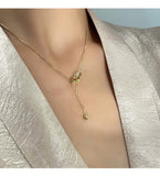 MY34052韓版時尚雙環項鍊女輕奢小眾設計感鎖骨鏈新款百搭飾品