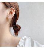 MY33016氣質金豆豆耳環高級感法式復古網紅百搭耳釘個性小眾純銀耳飾