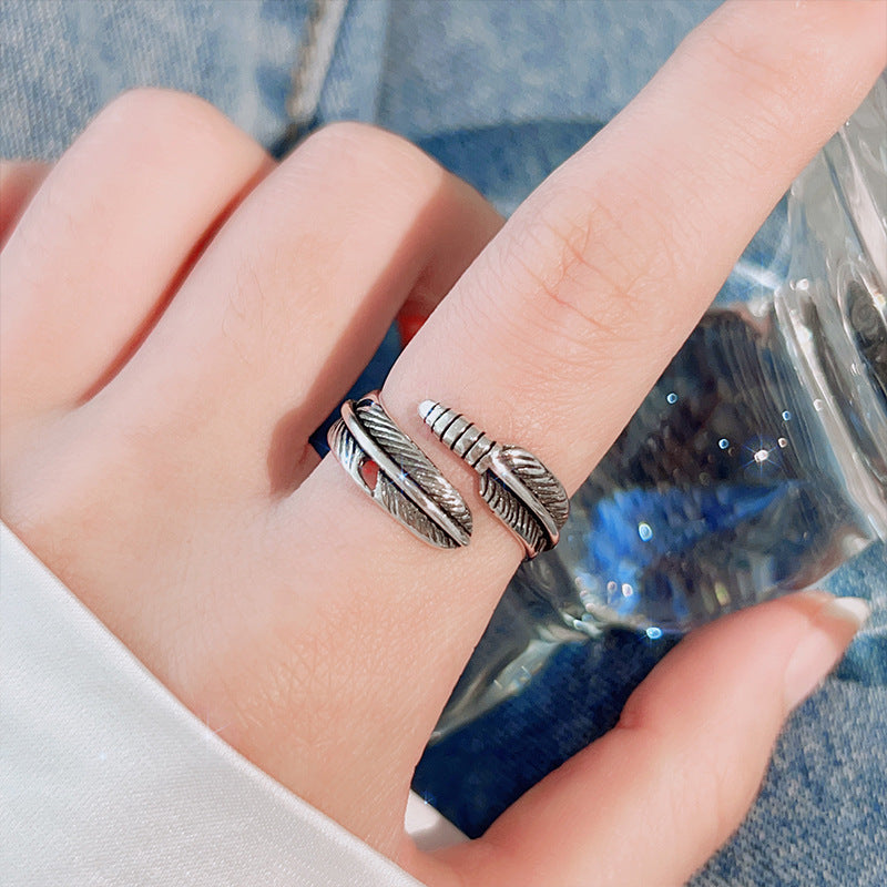 MY36022小眾設計氣質戒指女個性冷淡風戒子復古網紅開口可調節簡約指環