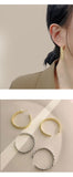 MY32362鏈條金屬麻花圓圈耳環韓國氣質網紅時尚復古港風耳圈歐美風耳飾女