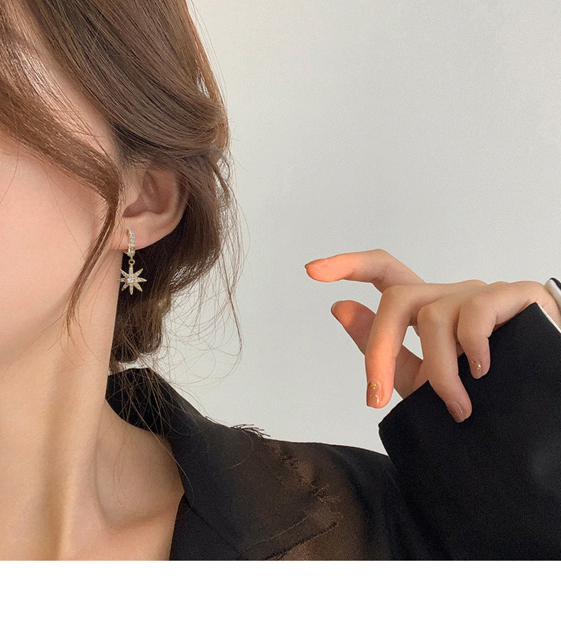 MY30720韓國東大門同款時尚八芒星氣質耳墜耳環女百搭流行耳飾品