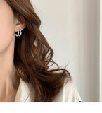 MY32860高級感金屬純銀耳環ins潮小眾設計感歐美氣質網紅個性冷淡風耳飾