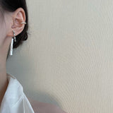 MY35746清冷氛圍感 兩戴白玉竹節耳環 高級感小眾設計新中式仙氣溫柔耳釘
