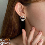 MY34125ins網紅珍珠耳釘少女百搭時尚高級感珍珠耳飾925銀針復古港風耳環