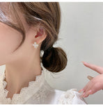 MY34050高級感鑲鑽花朵耳環2021年新款設計感耳釘春夏氣質銀針耳飾女