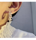MY30064耳飾2021新款銀針圓形設計感珍珠耳環甜美網紅款氣質高級感耳環