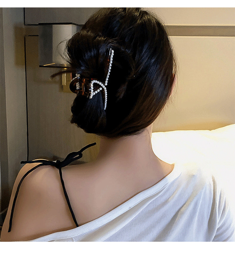 MY31322珍珠抓發髮夾鯊魚夾子後腦勺頭飾2021年新款韓國氣質優雅髮飾女