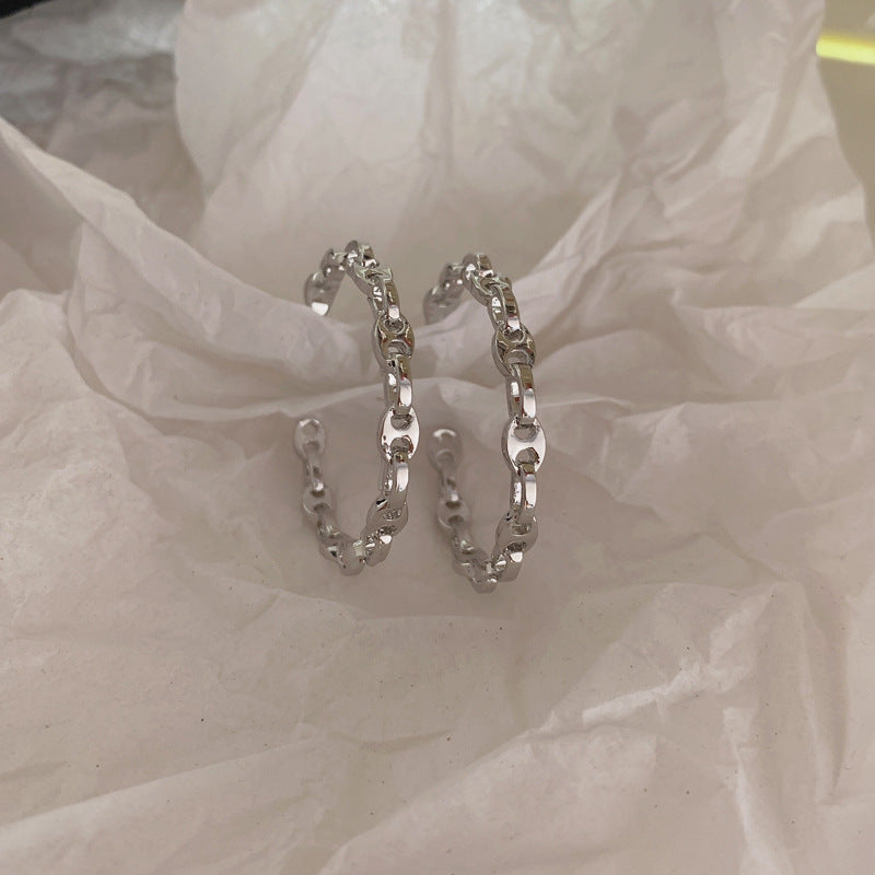 MY31124簡約圓圈高級感純銀耳環2020年新款潮韓國氣質網紅耳飾女大氣耳圈