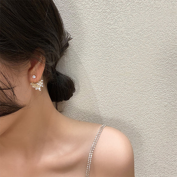 MY32912 花朵耳環2021新款潮冷淡風耳釘韓國氣質網紅高級感耳飾女 925銀針