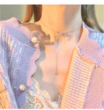 MY32028輕奢小眾設計八芒星小蠻腰項鍊女鎖骨鏈抽拉可調節脖頸鍊早春飾品