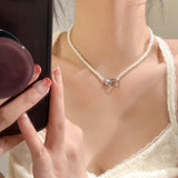 MY35595幾何珍珠項鍊女夏季輕奢小眾設計感高級鎖骨鏈ins風2022新款頸鍊