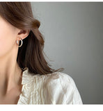MY30748耳圈C形簡約耳環韓國新款冷淡風極簡耳飾圓圈耳釘耳環S925銀針