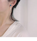 MY30069流蘇耳環韓國氣質長款藍色耳釘女純銀高級感2020新款網紅簡約耳飾
