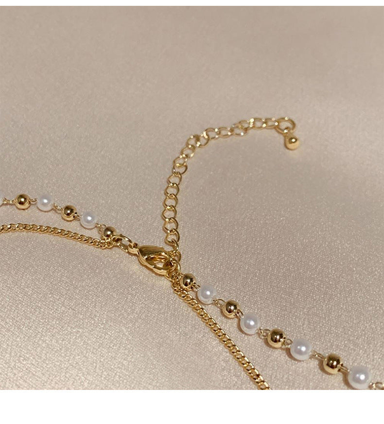 MY31031時尚珍珠項鍊女2021年新款輕奢小眾設計感鎖骨鏈脖頸鍊ins風