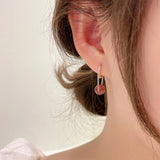 MY33885韓國夏季新款幸運能量草莓水晶球球耳環少女心耳飾個性精緻耳環
