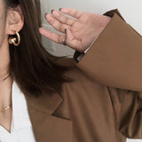 MY32968金色復古歐美純銀耳環2020新款百搭不規則金屬日韓耳飾耳釘