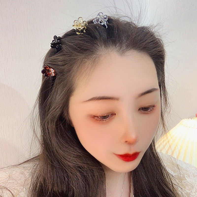 MY34400 韓國可愛花朵珍珠迷你小號抓夾女夏網紅氣質髮夾頂夾劉海夾子頭飾