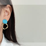 MY36024銀針2022年新款潮耳圈氣質復古港風耳環女簡約百搭耳釘冷淡風耳飾