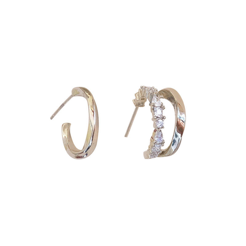 MY32860高級感金屬純銀耳環ins潮小眾設計感歐美氣質網紅個性冷淡風耳飾