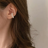MY34010韓國法式耳夾無耳洞珍珠水鑽耳骨夾耳環氣質耳飾2021年新款夏季