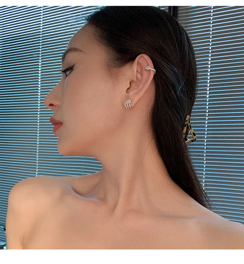 MY33842簡約百搭鑲鑽耳釘韓國氣質輕奢時尚小眾設計耳釘女925銀針