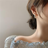 MY34129韓國氣質高級感耳環耳釘ins潮小眾珍珠c形耳圈網紅簡約冷淡風耳飾