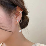 MY31203 韓國東大門輕奢精緻耳夾耳針一體式i耳環網紅同款溫柔風花卉耳飾