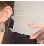 MY34441極簡珍珠耳環長款網紅鏈條耳飾女氣質誇張個性耳釘耳飾