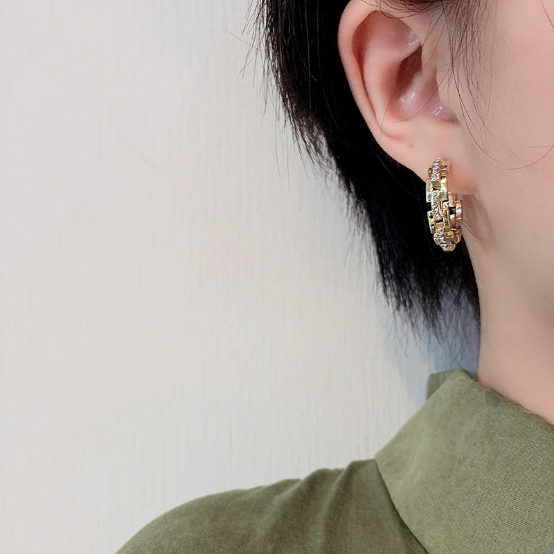 MY32373金屬耳環歐美個性耳飾女小眾設計感高級網紅耳環女925銀針